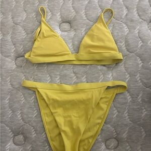 La Hearts Yellow Triangle Bikini Top